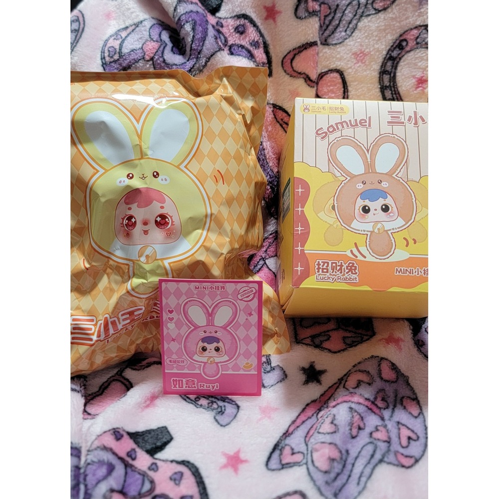 Samuel Lucky Rabbit Mini Plush Blind‎ Box Ruyi Pink Character Card and Box